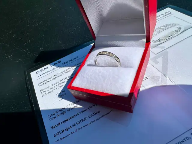 #819 - 10kt White Gold, 1/2 Carat Diamond Band, Size 6 - Photo 8