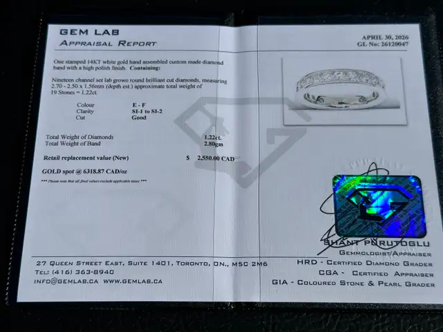 #819 - 10kt White Gold, 1/2 Carat Diamond Band, Size 6 - Photo 9