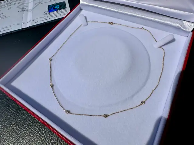 #791 - 14kt Yellow Gold, .30 Carat Diamond Necklace 20" - Photo 4