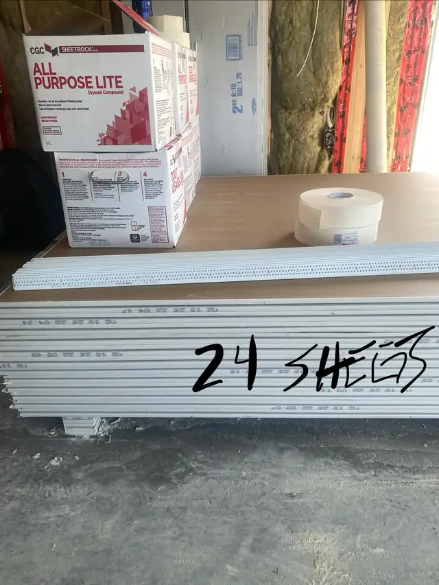 4’ x 8’ - 1/2" Drywall Sheet - 24 Pc