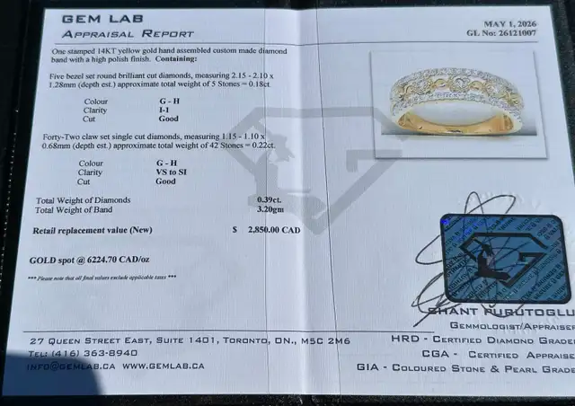 #839 - 14kt Yellow Gold, .39 Carat Diamond Band, Size 7 - Photo 10