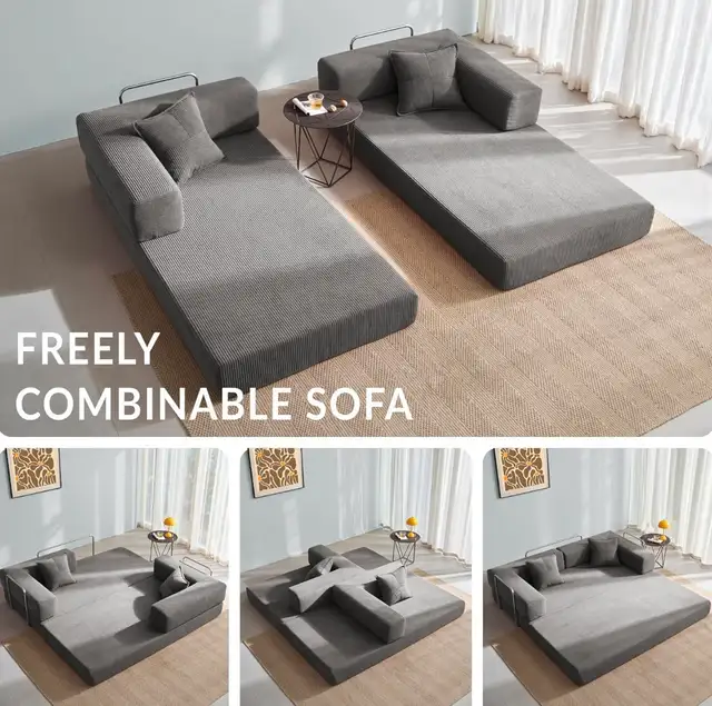 MOEYURO Convertible Foldable Floor Sofa Bed - Photo 2