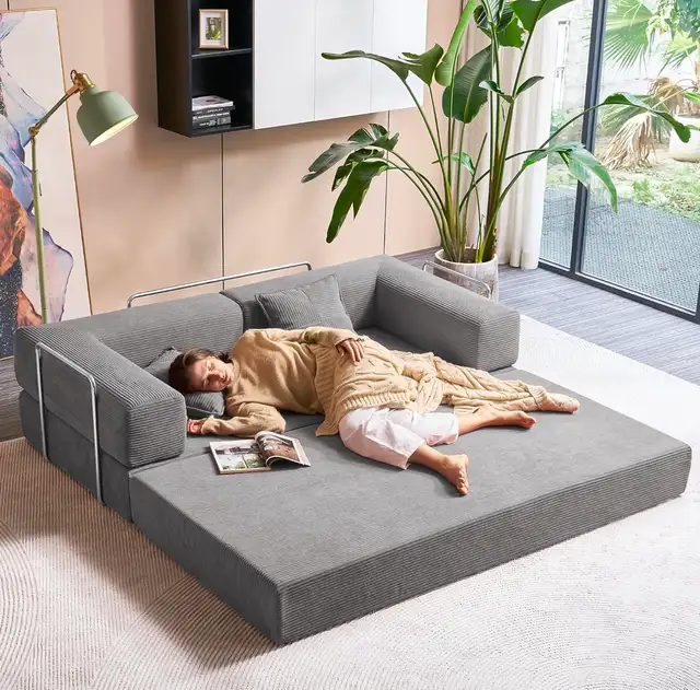 MOEYURO Convertible Foldable Floor Sofa Bed - Photo 4