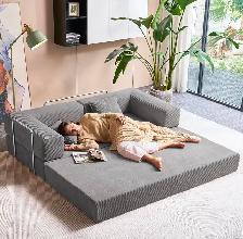 MOEYURO Convertible Foldable Floor Sofa Bed - Photo 4