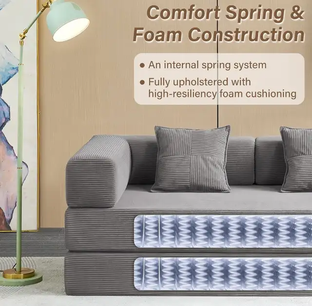 MOEYURO Convertible Foldable Floor Sofa Bed - Photo 5
