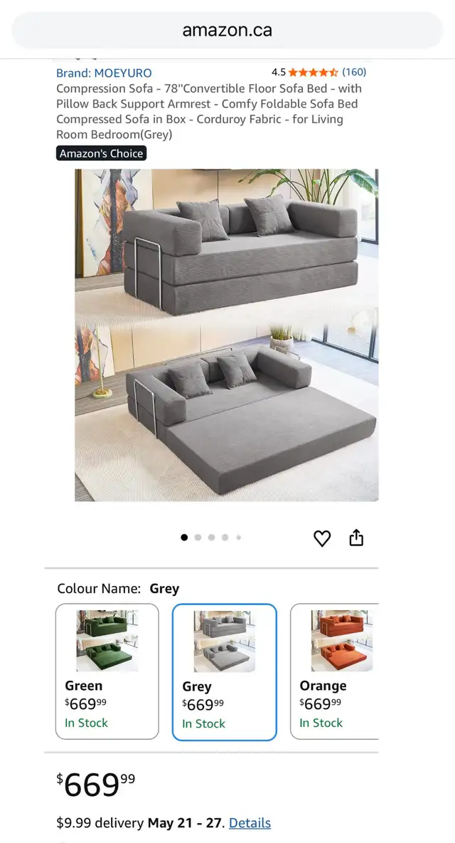 MOEYURO Convertible Foldable Floor Sofa Bed - Photo 9