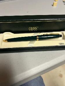 Dark Green & Gold Plated Cross, ball point pen