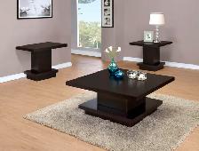 Modern Chrome 3-Piece Round Glass Coffee Table SetA sleek and