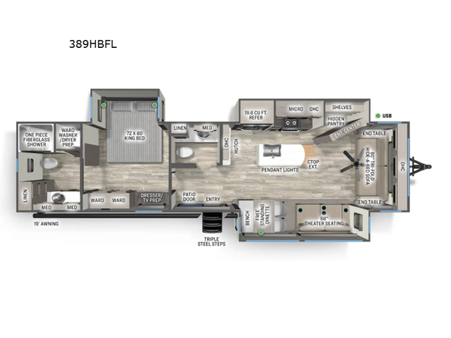 2026 Forest River RV Sandpiper Destination Trailers 389HBFL - Photo 2