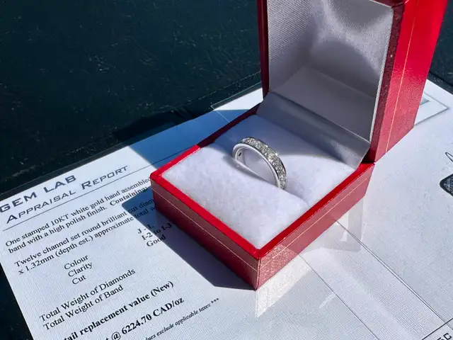 #793 - 14kt White Gold, 1.22 Carat Diamond Band, Size 5 - Photo 6
