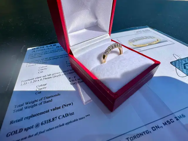 #806 - 14kt Yellow Gold, 1/2 Carat Diamond Band, Size 6