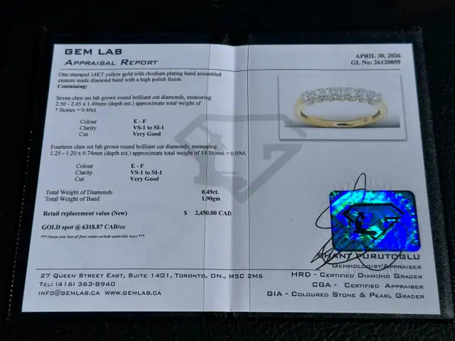 #806 - 14kt Yellow Gold, 1/2 Carat Diamond Band, Size 6 - Photo 10