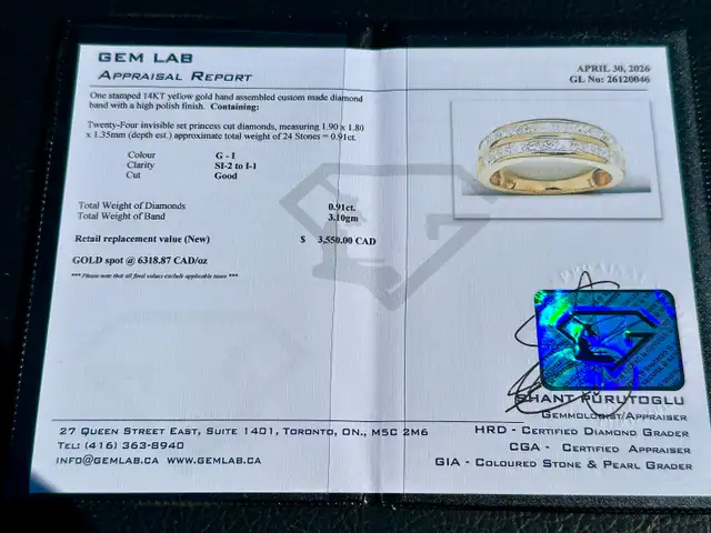 #803 - 14kt Yellow Gold, .91ct Princess Cut Diamond Band, Size 5 - Photo 8