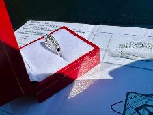 #788 - 14kt White Gold, 1/4 Carat Diamond Band, Size 5 3/4