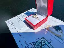 #786 - 14kt Yellow Gold, Sapphire & Diamond Ring, Size 6