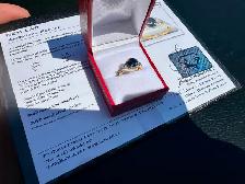 #786 - 14kt Yellow Gold, Sapphire & Diamond Ring, Size 6 - Photo 5