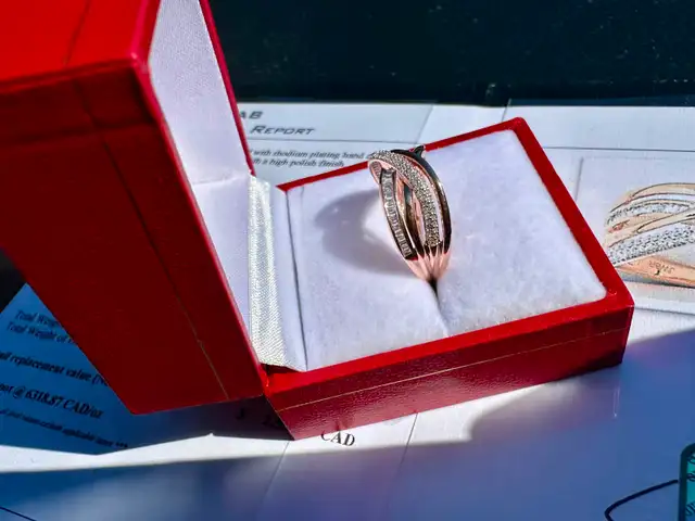 #787 - 10k Rose Gold, .43 Ct Diamond Ring, Size 7