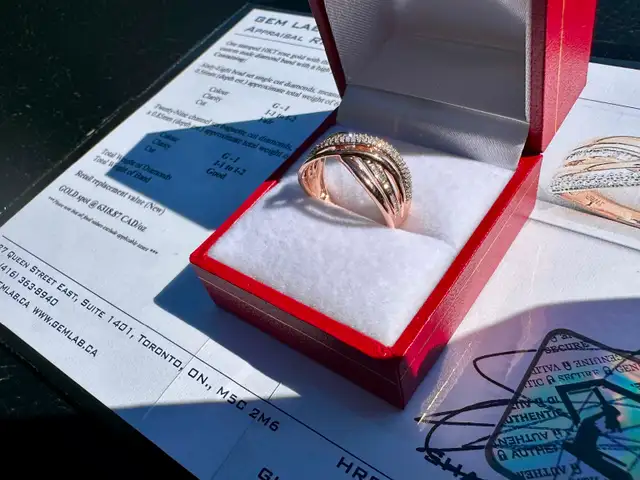 #787 - 10k Rose Gold, .43 Ct Diamond Ring, Size 7 - Photo 2