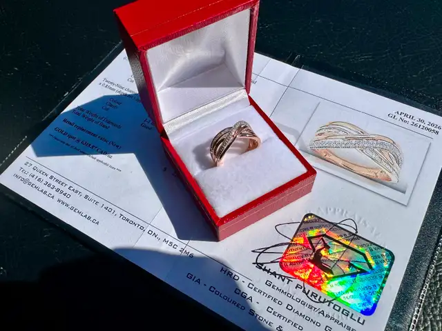 #787 - 10k Rose Gold, .43 Ct Diamond Ring, Size 7 - Photo 4
