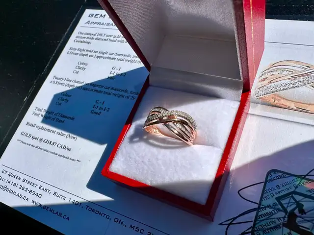 #787 - 10k Rose Gold, .43 Ct Diamond Ring, Size 7 - Photo 8