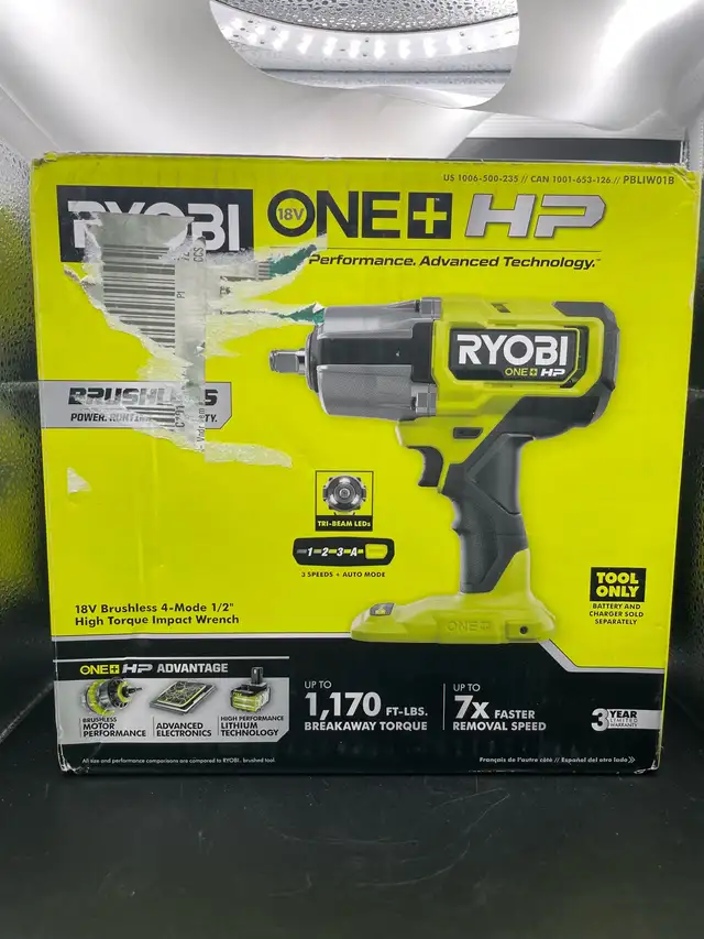 RYOBI ONE  HP HIGH TOQUE IMPACT WRENCH PBLIW01B