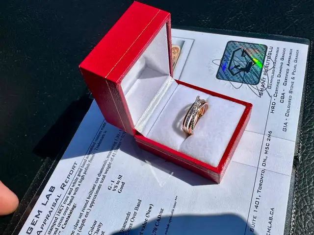 #827 - 18kt Rose Gold, Effy Diamond Ring, Size 7