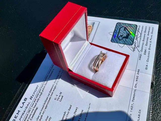 #827 - 18kt Rose Gold, Effy Diamond Ring, Size 7 - Photo 2