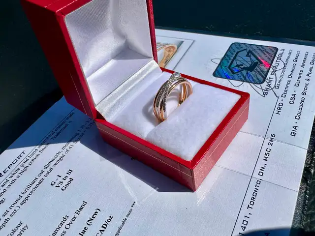#827 - 18kt Rose Gold, Effy Diamond Ring, Size 7 - Photo 3