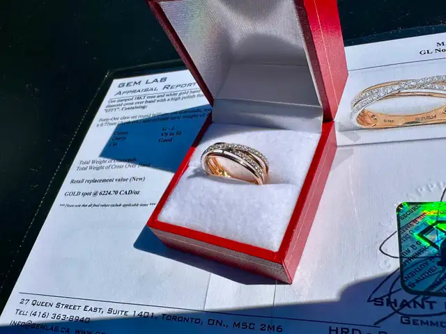 #827 - 18kt Rose Gold, Effy Diamond Ring, Size 7 - Photo 8
