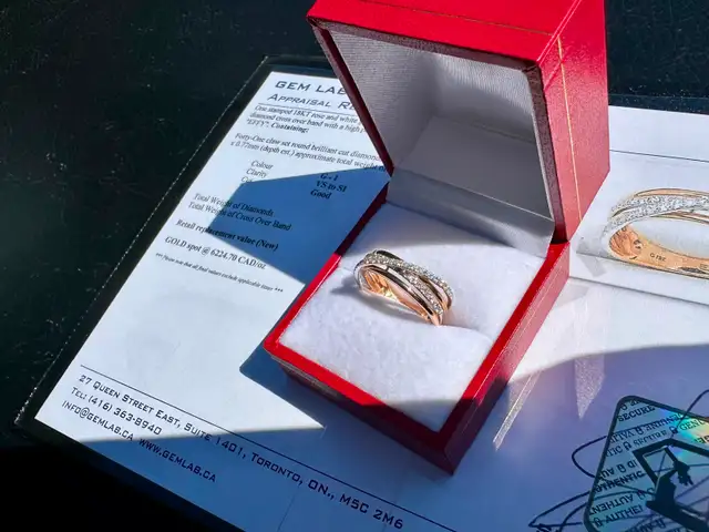 #827 - 18kt Rose Gold, Effy Diamond Ring, Size 7 - Photo 10