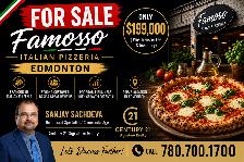 FRANCHISED FAMOSO ITALIAN PIZZERIA FOR SALE – EDMONTON
