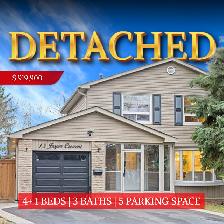 4 1 Beds 3 Baths Detached House in Brampton!