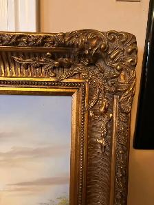 Original hand made oil painting on canvas gold antique frame  34 - Photo 2
