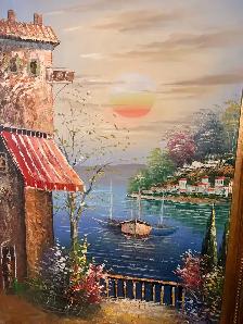 Original hand made oil painting on canvas gold antique frame  34 - Photo 7
