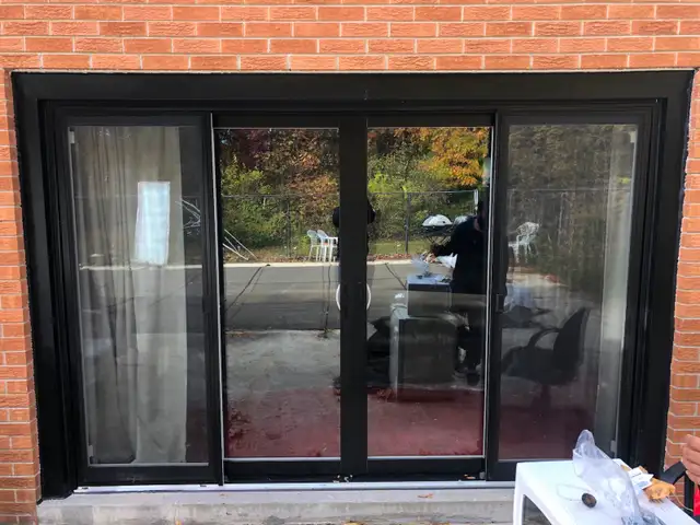 Standard, custom, VINYL SLIDING PATIO DOOR installed complete - Photo 9