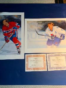 Guy Lafleur set of 2 signed & numbered lithographs. Glen Green