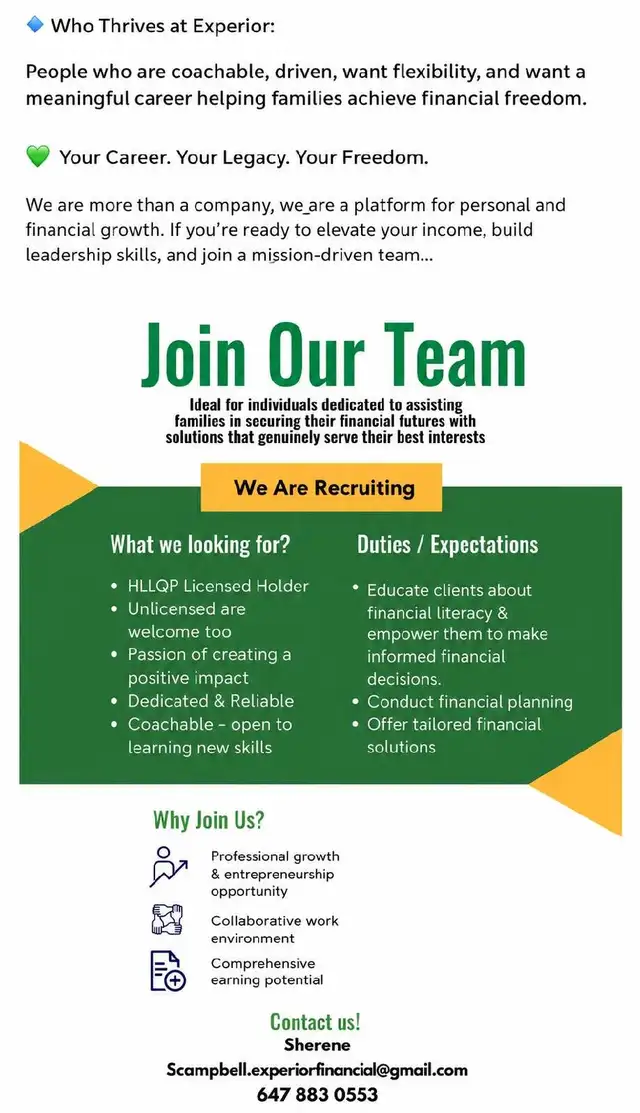 Flexible Career Opportunity in Financial Services