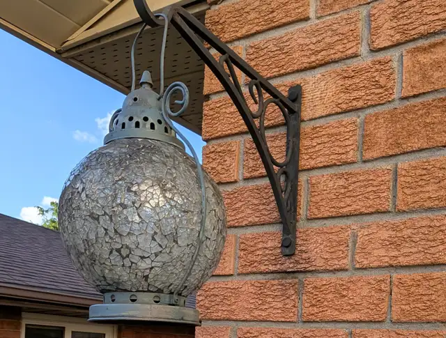 Rustic Hanging Lantern – in blue, upcycled - Photo 2