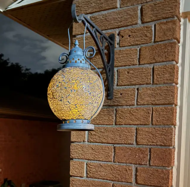 Rustic Hanging Lantern – in blue, upcycled - Photo 3