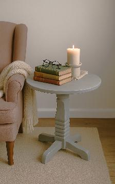Table -side or accent, in grey and white