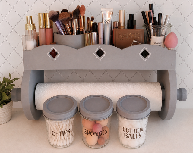 Towel rack with shelf – vintage and upcycled - Photo 4