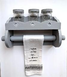 Towel rack with shelf – vintage and upcycled - Photo 5