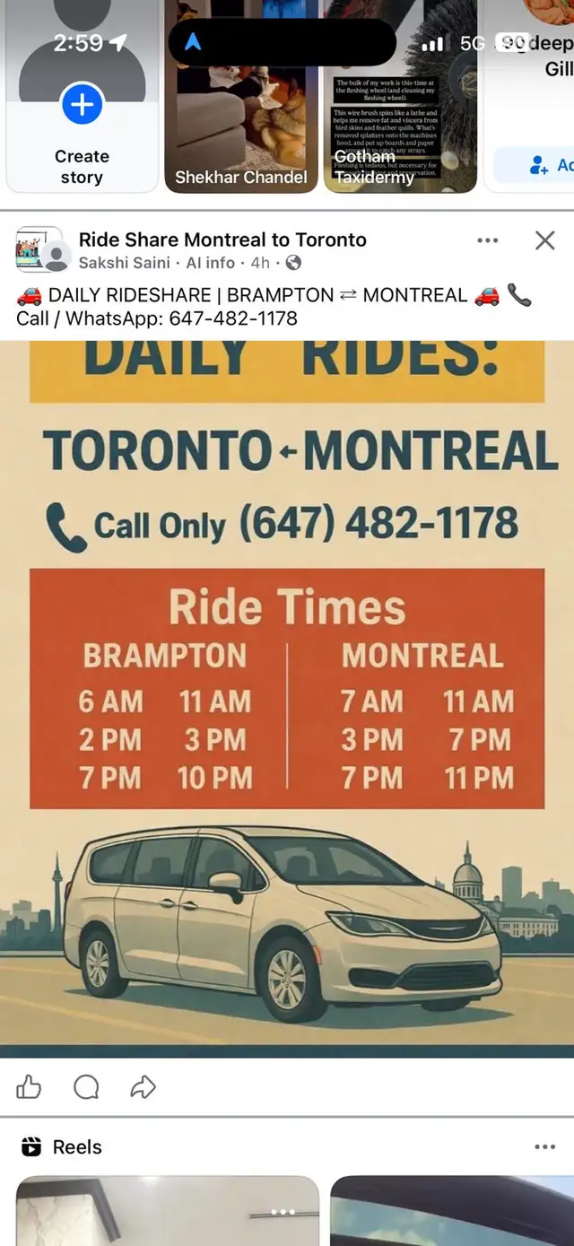 Toronto to Montreal Daily Rides Rideshare Brampton to Montreal - Photo 3