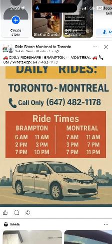 Montreal to Toronto Daily Rides Rideshare (Parcel available) - Photo 2