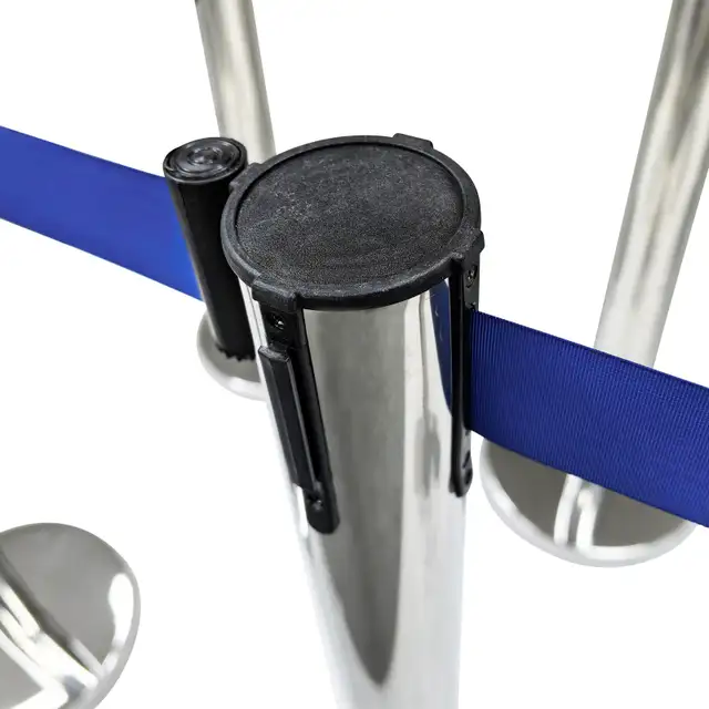 6 Stanchion Silver Posts Queue Pole Retractable Belt 170519 - Photo 4