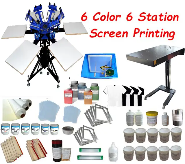 4 Color 4 Station Screen Printing Press with Fixed Pallet 006433 - Photo 8