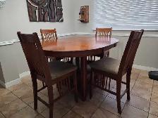 5 pc dining set counter height expandable w/ stoarge