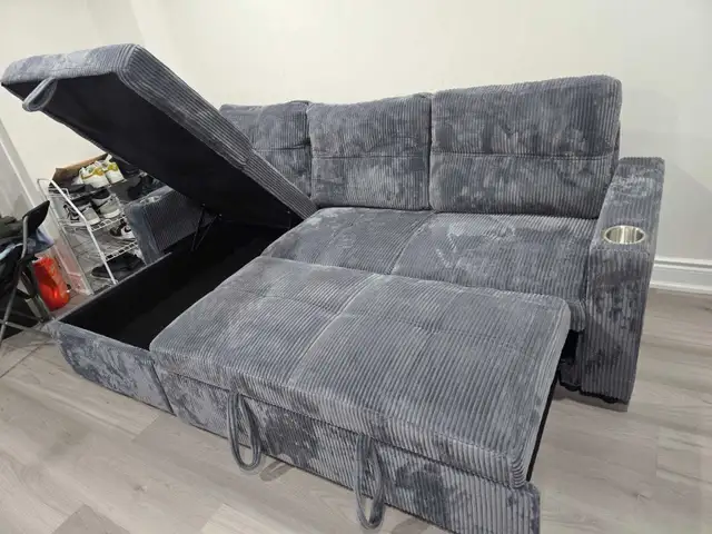 corduroy sectional sofa bed with free home delivery