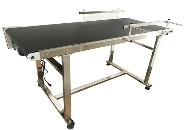 59''x 19.6' Powered Rubber PVC Belt Conveyor Machine110V 230049 - Photo 3