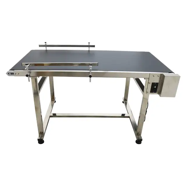 59''x 31.5''Powered Rubber PVC Belt Conveyor 110V 250W 230191 - Photo 4